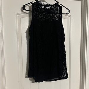Black Lace Sleeveless Top